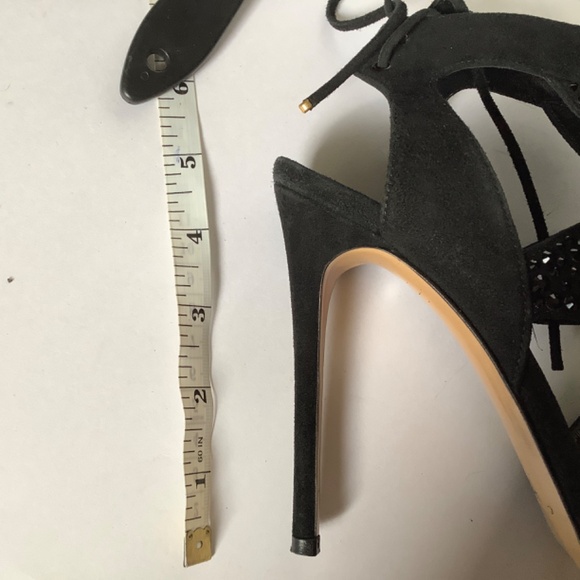 CASADEI Black Suede Crystal Embellishments Sandals Size 7 Very Good ConditIon - Picture 14 of 15